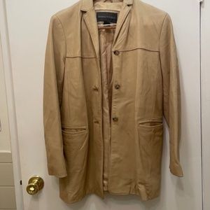 100% Leather Camel colored coat